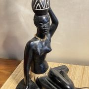 African women's plaster lamp signed Pagliani
