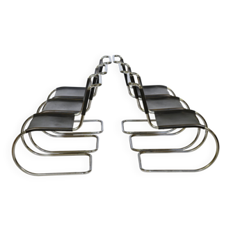 Bauhaus Cantilever Chairs by Mies van der Rohe for Thonet, Set of 6, 1970s