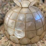 Vintage mother-of-pearl and brass pendant light