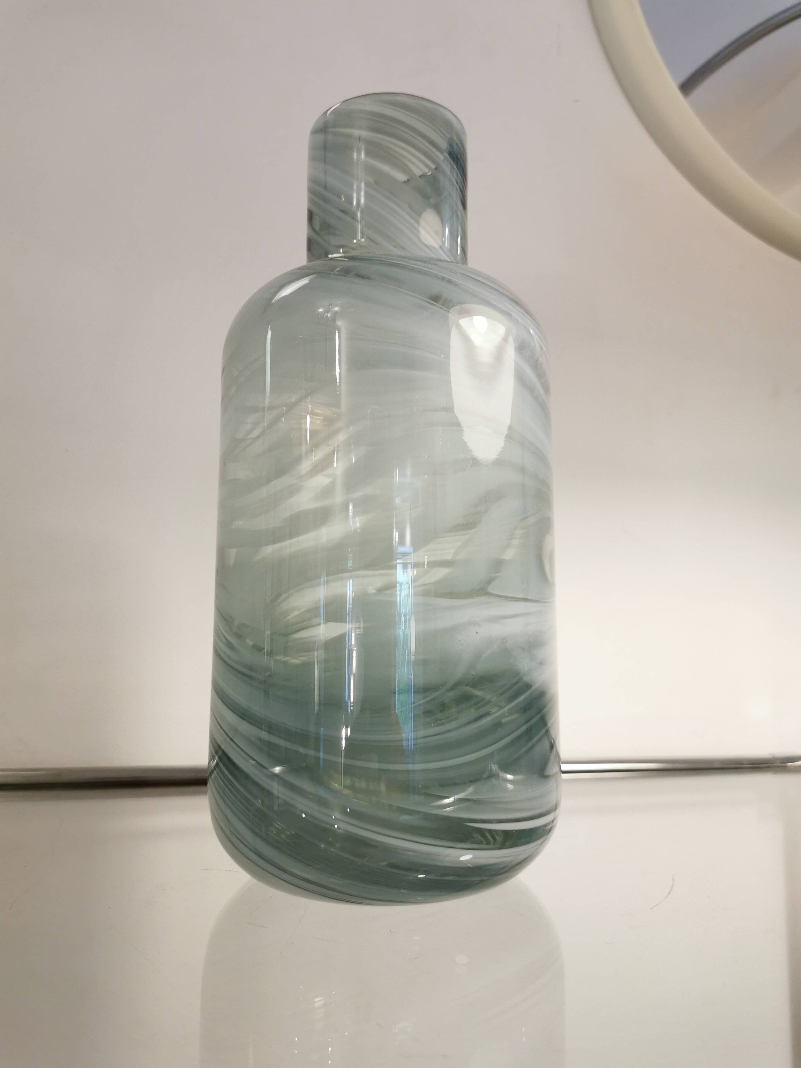 Vintage blown glass bottle vase