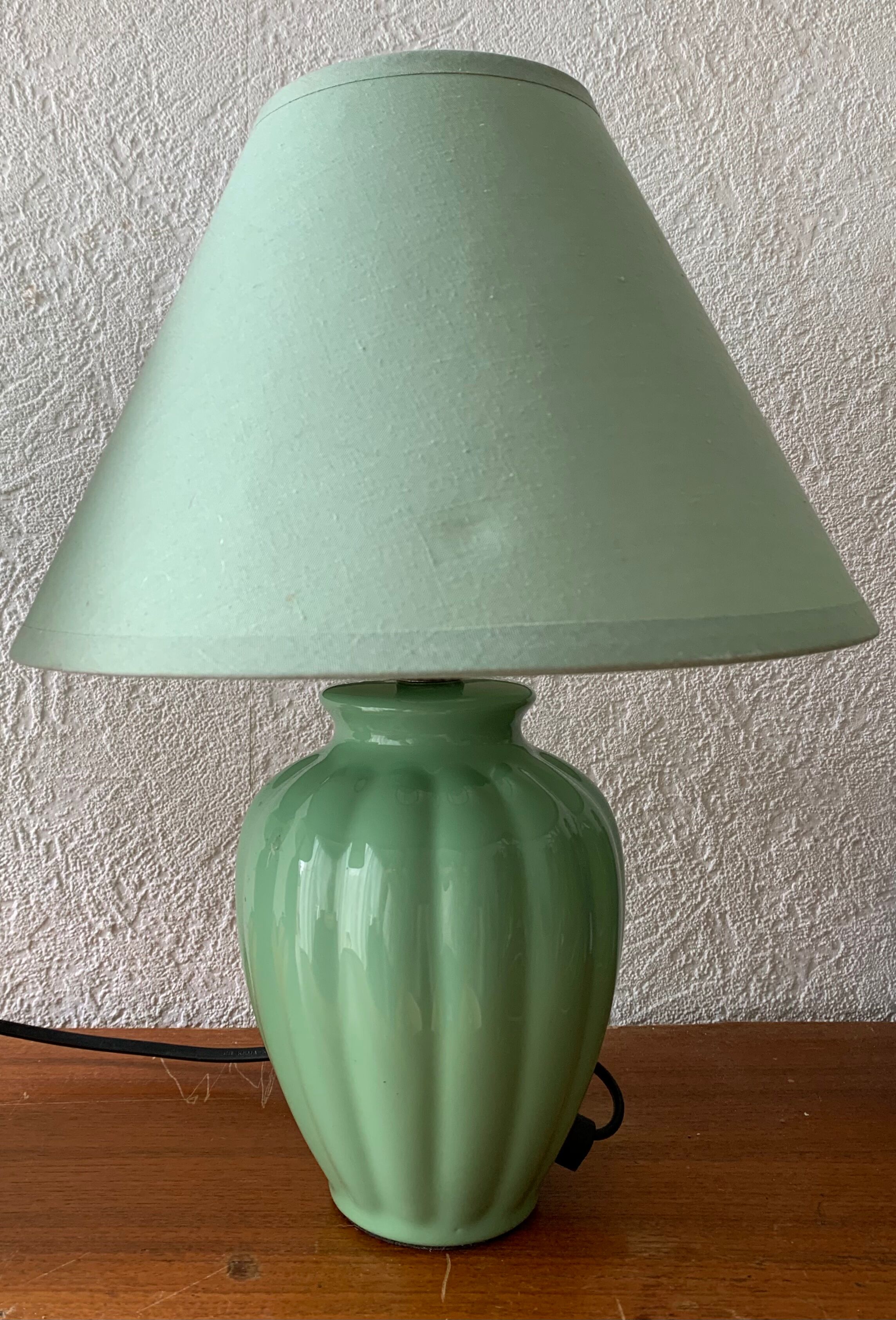Pair of green lamps
