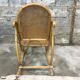 Rocking chair en rotin bambou et osier vintage 1950