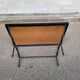 Table basse scandinave vintage bois et acier noir 1960