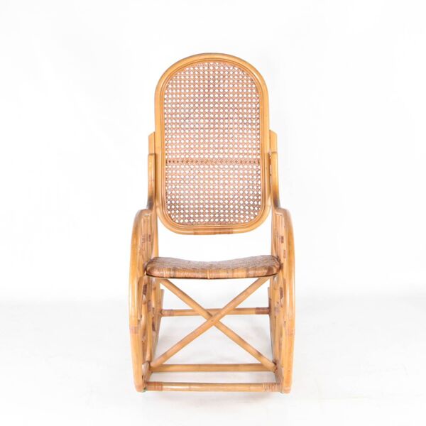 Chaise à bascule en rotin