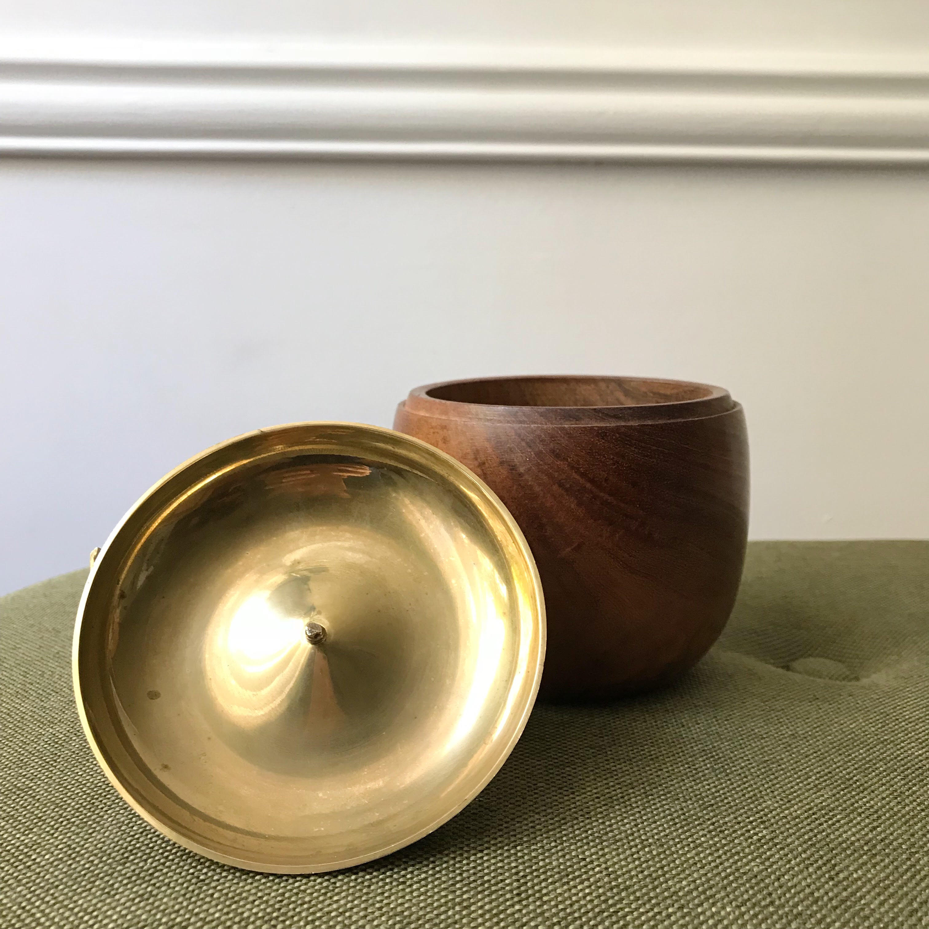 Brass apple and olive wood