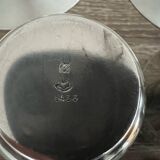2 Gallia silver-plated cups and saucers with rooster and goat's head hallmarks, numbered