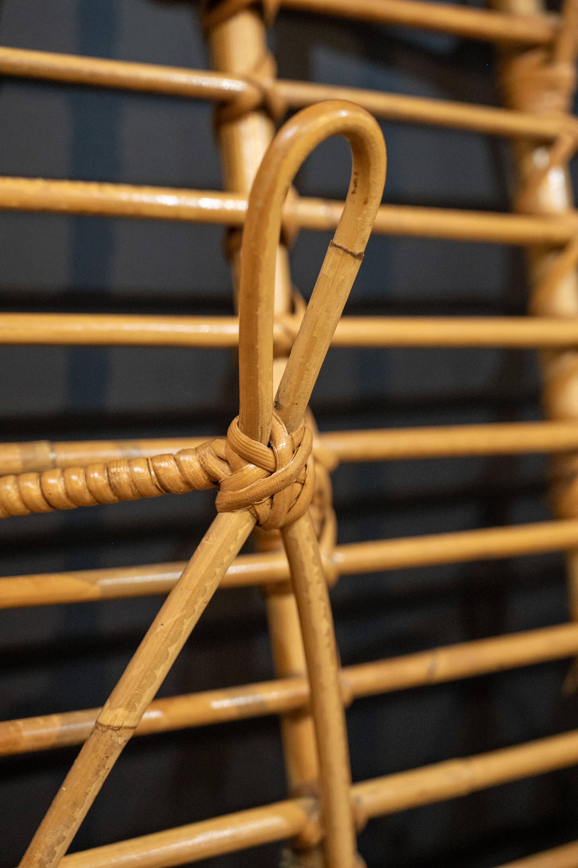 Rattan coat rack