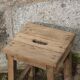 Vintage workshop stool in solid wood – sandblasted