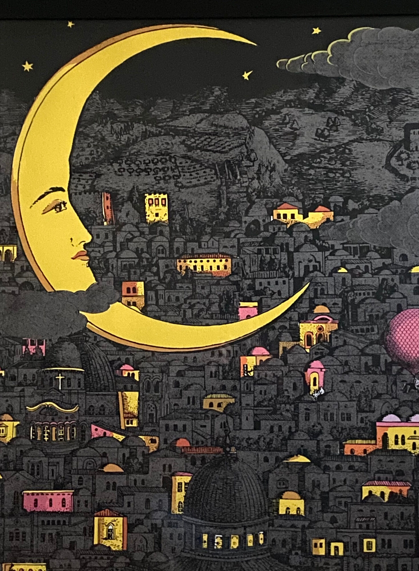 Piero Fornasetti, "Notte su Gerusalemme" serigraph, Graphique de France 1993
