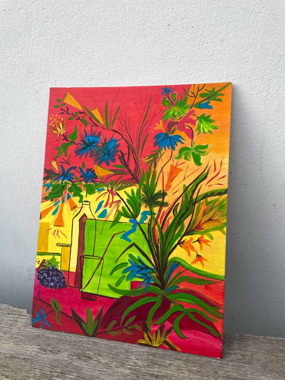 Painting of a still life bouquet of flowers