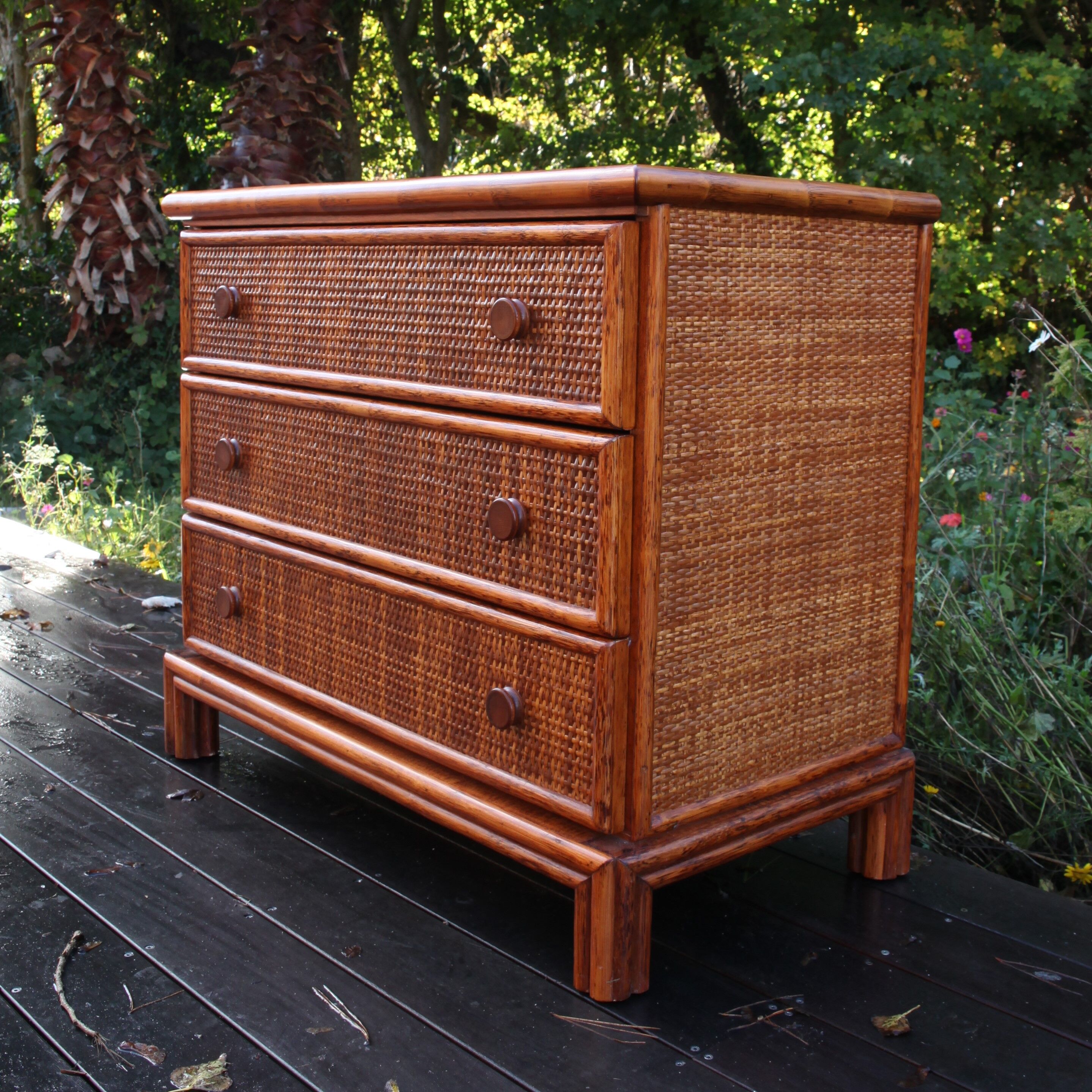 Chest of drawers Rattan prestige by Maugrion for Roche Bobois