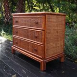 Chest of drawers Rattan prestige by Maugrion for Roche Bobois