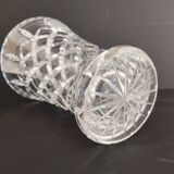 Set of three crystal and glass vases