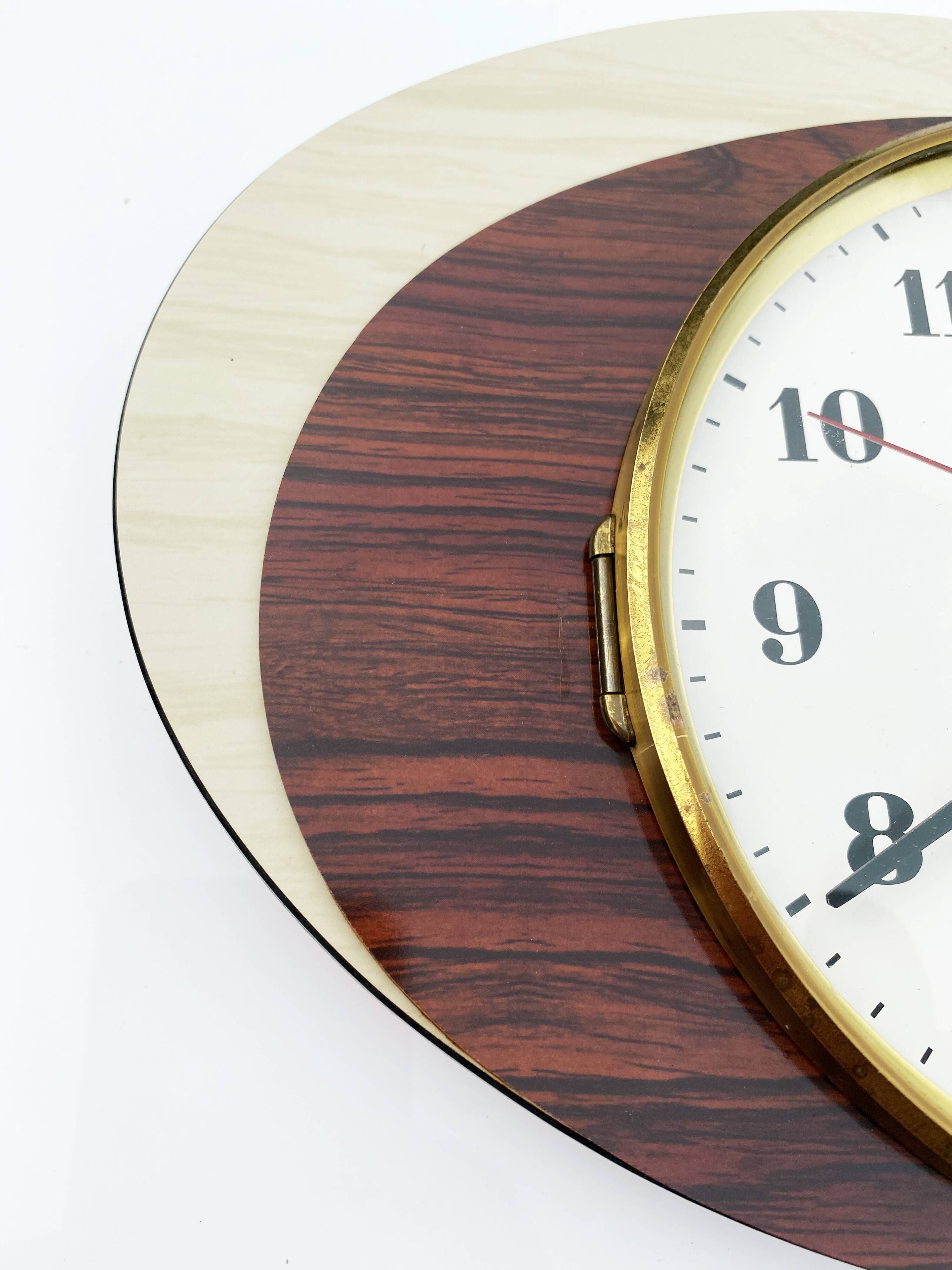 Wall clock formica double ellipse. France 60s