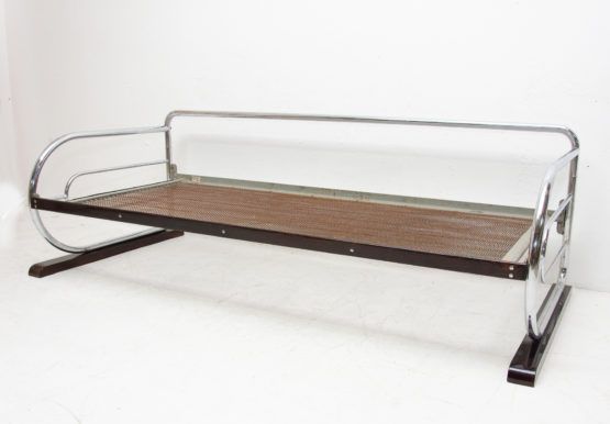 Chrome bauhaus sofa by Hynek Gottwald bohemia 1930s
