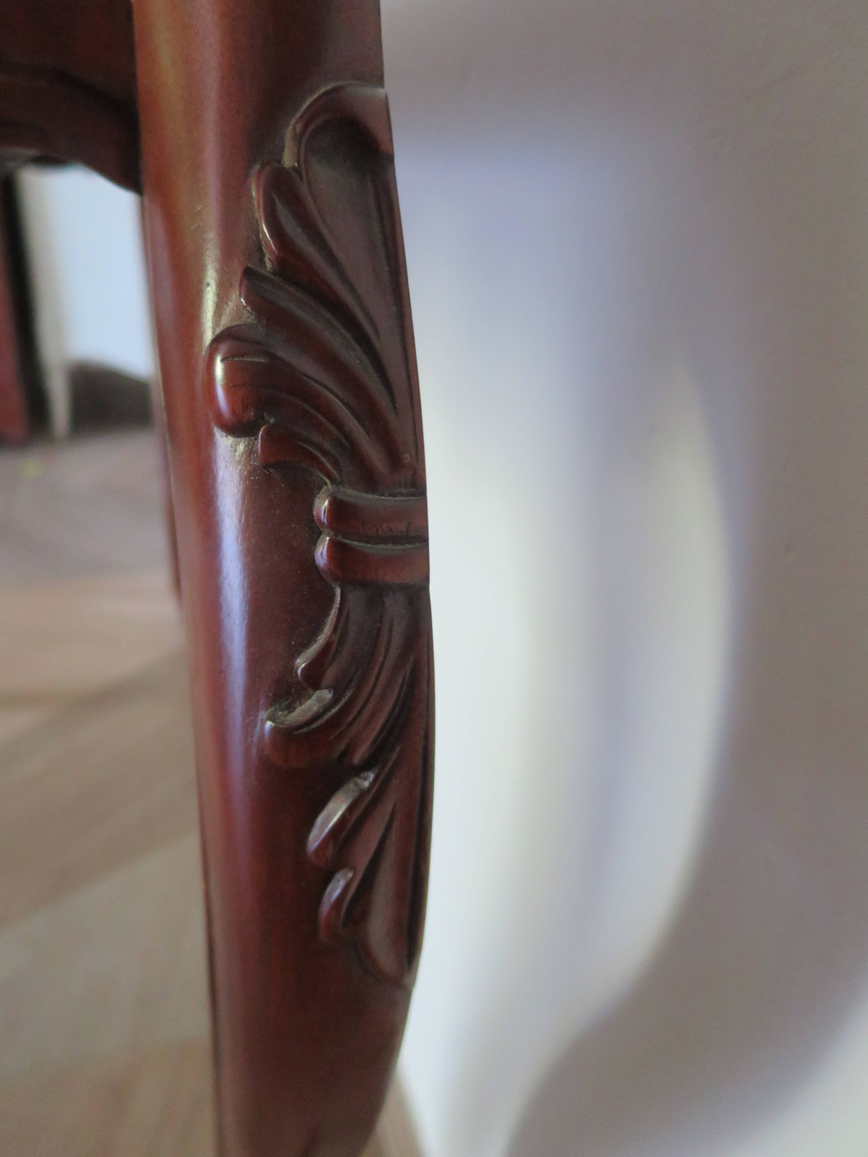 Console with curved legs - mahogany - Louis XV style - carved wood