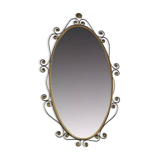 50s oval brass mirror