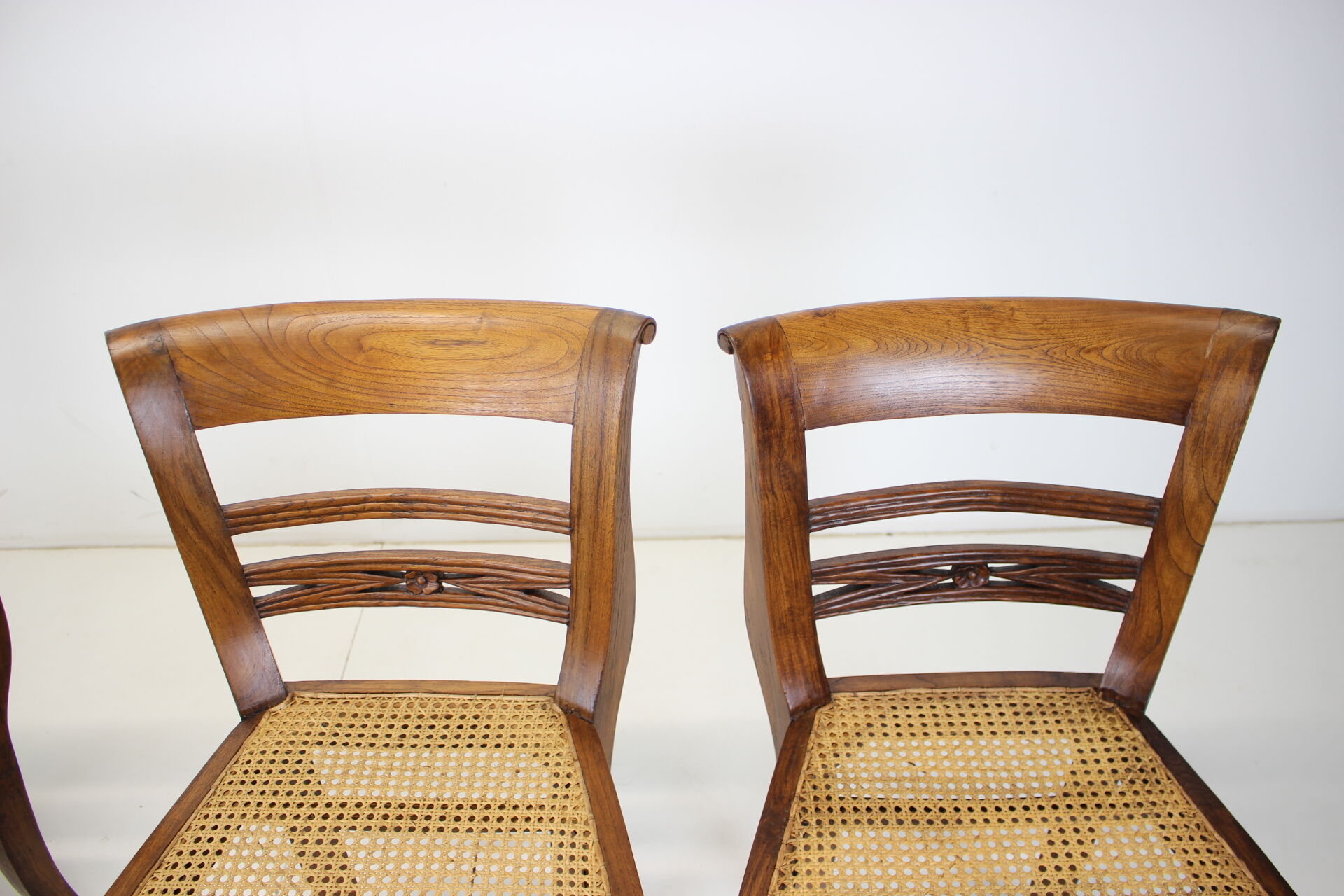 Set of Four Dining Chairs, made of solid Wood, 1950s,Czechoslovakia