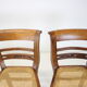 Ensemble de quatre chaises de salle à manger, en bois massif années 1950 Tchécoslovaquie