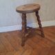 Turned wooden brutalist tabouret