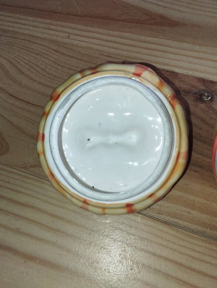 Vintage garlic pot in ceramic majolica – 1950s