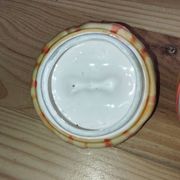 Pot à ail en céramique barbotine, années 50
