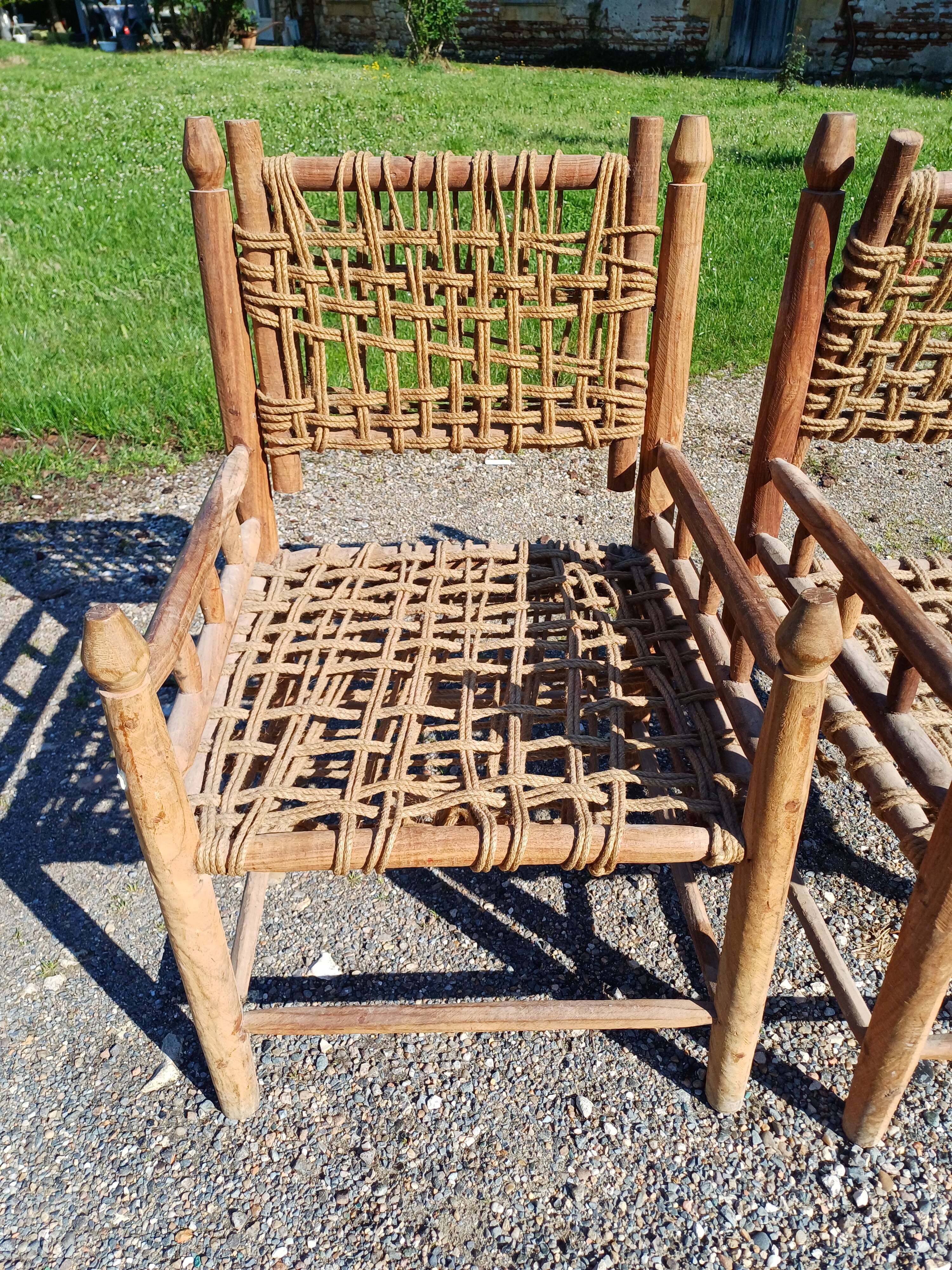 Wood and Rope Armchairs