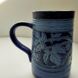 mug in blue Alsace sandstone signed