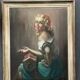 Portrait d'une fille. Huile sur toile.