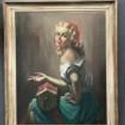 Portrait d'une fille. Huile sur toile.