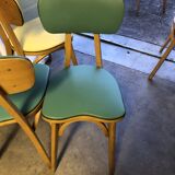 Set of 5 colorful bistro chairs