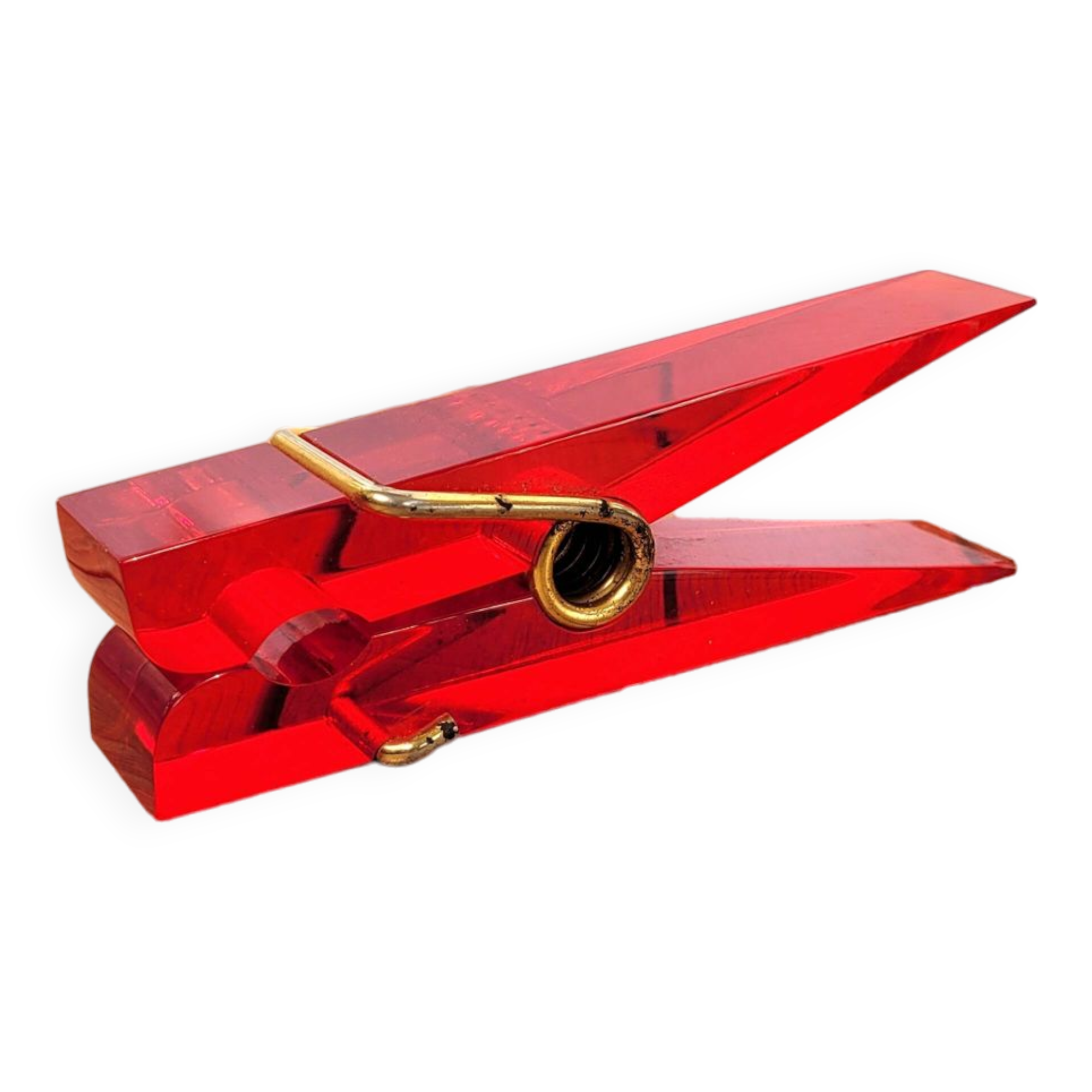 Vintage mail clip red paperweight