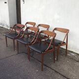 Lot 6 Scandinavian Teak chairs by Johannes Andersen Samcom Circa 1960