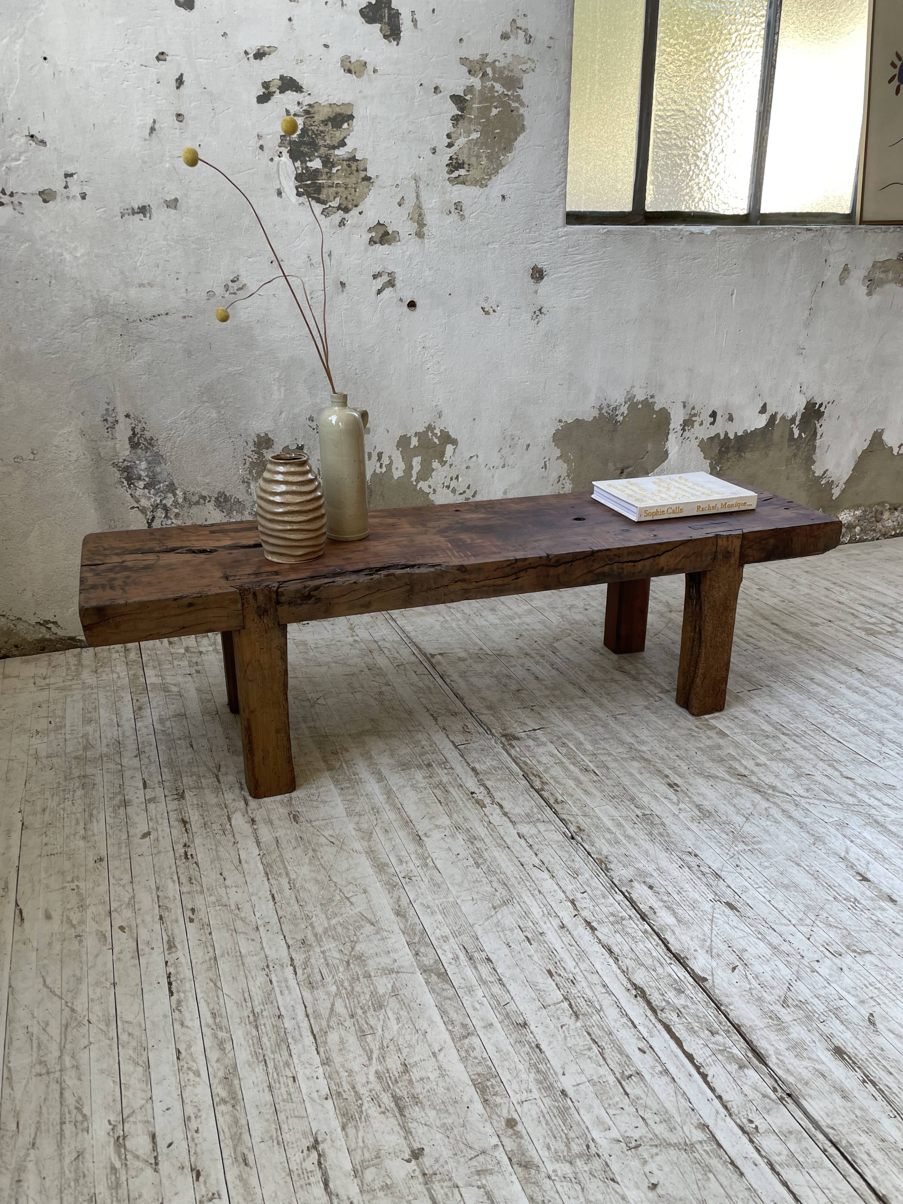 Brutalist workbench solid cherry coffee table