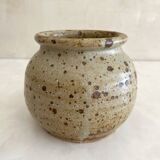 Vintage pyrite stoneware ball vase