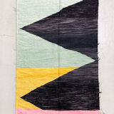 Moroccan Berber kilim with colorful patterns 255x145cm
