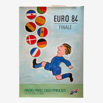 Affiche originale "Euro 84 Finale Football" Raymond Savignac 60x84cm 1984