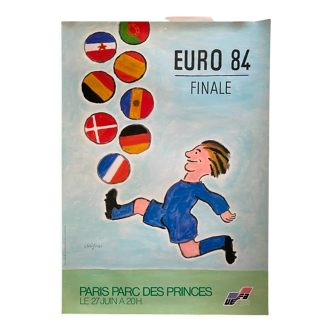 Affiche originale "Euro 84 Finale Football" Raymond Savignac 60x84cm 1984