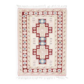 Vintage Turkish Oushak Handmade Wool Cotton Beige Area Rug 121x175