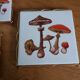 Underside faience of Gien decoration mushrooms