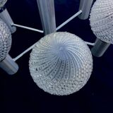 Chandelier metal chrome glass balls space age sputnik midcentury 70s