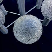 Chandelier metal chrome glass balls space age sputnik midcentury 70s