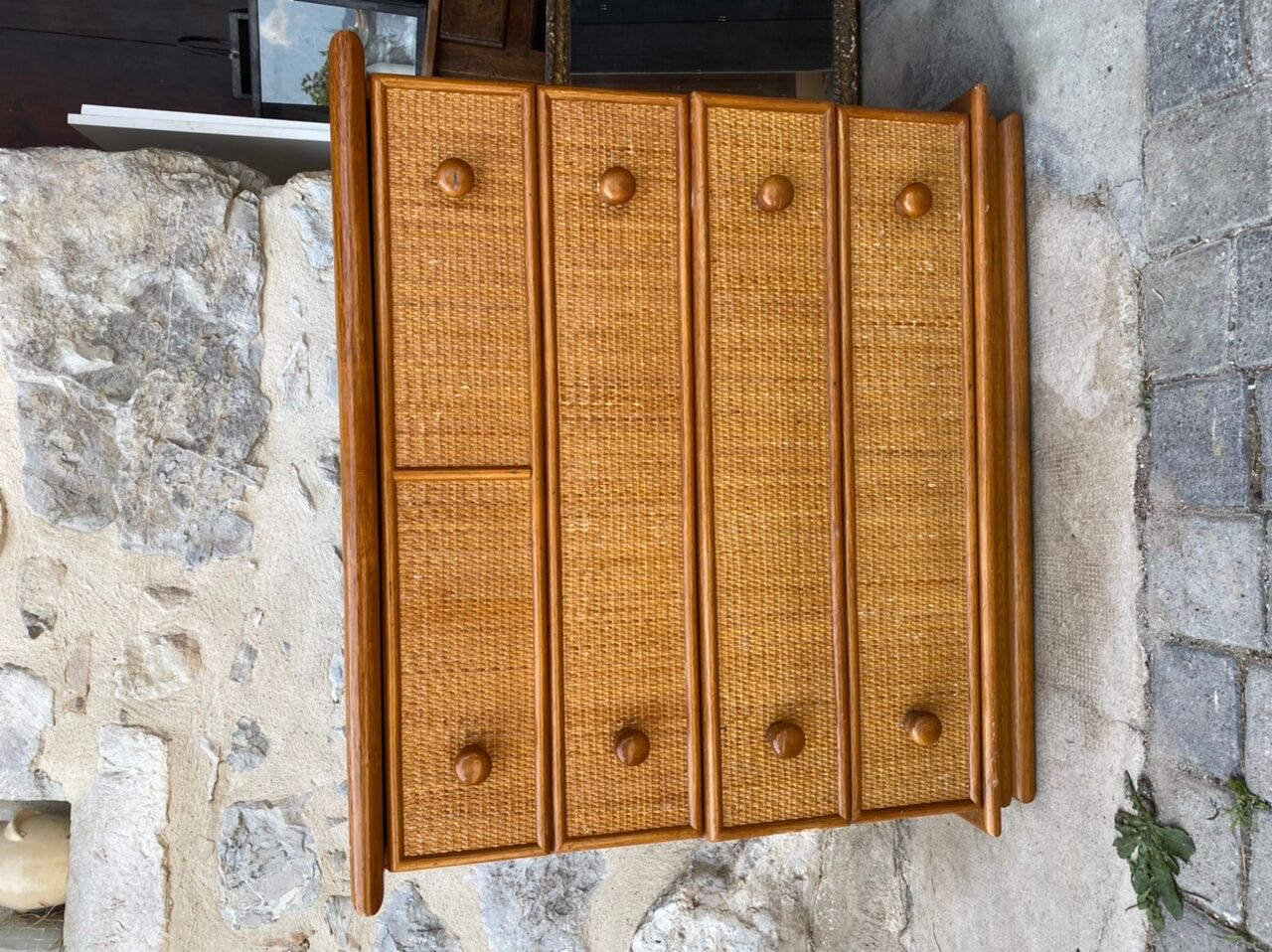 Rattan chest of drawers