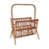 Porte-revue en rotin années 70