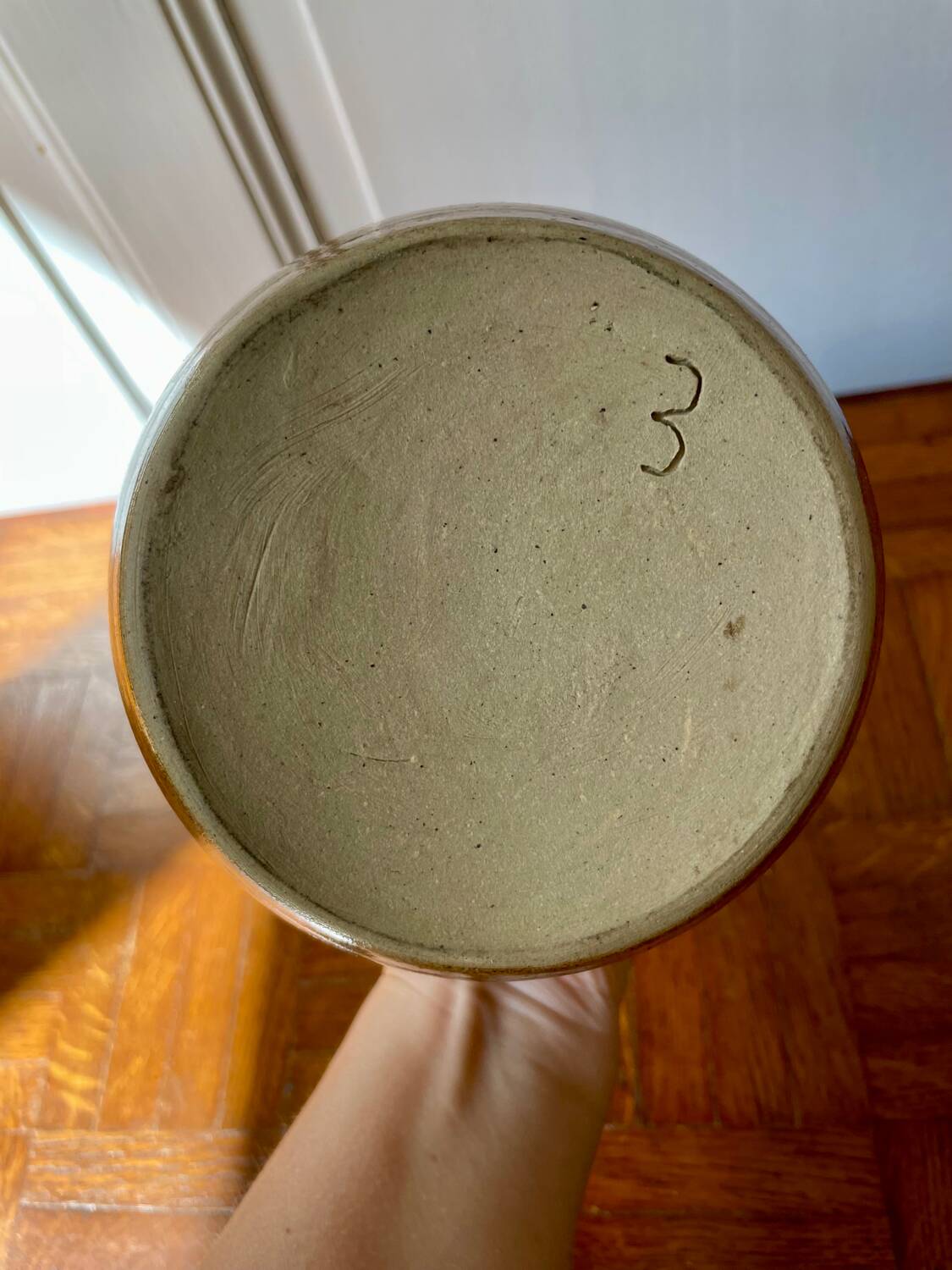 Glazed stoneware vase