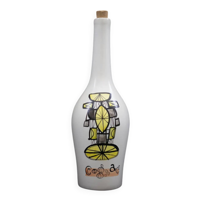 Bouteille à liqueur ''cognac'' faïence émaillée de Roger Capron Vallauris