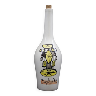 "Cognac" liqueur bottle in glazed earthenware by Roger Capron Vallauris