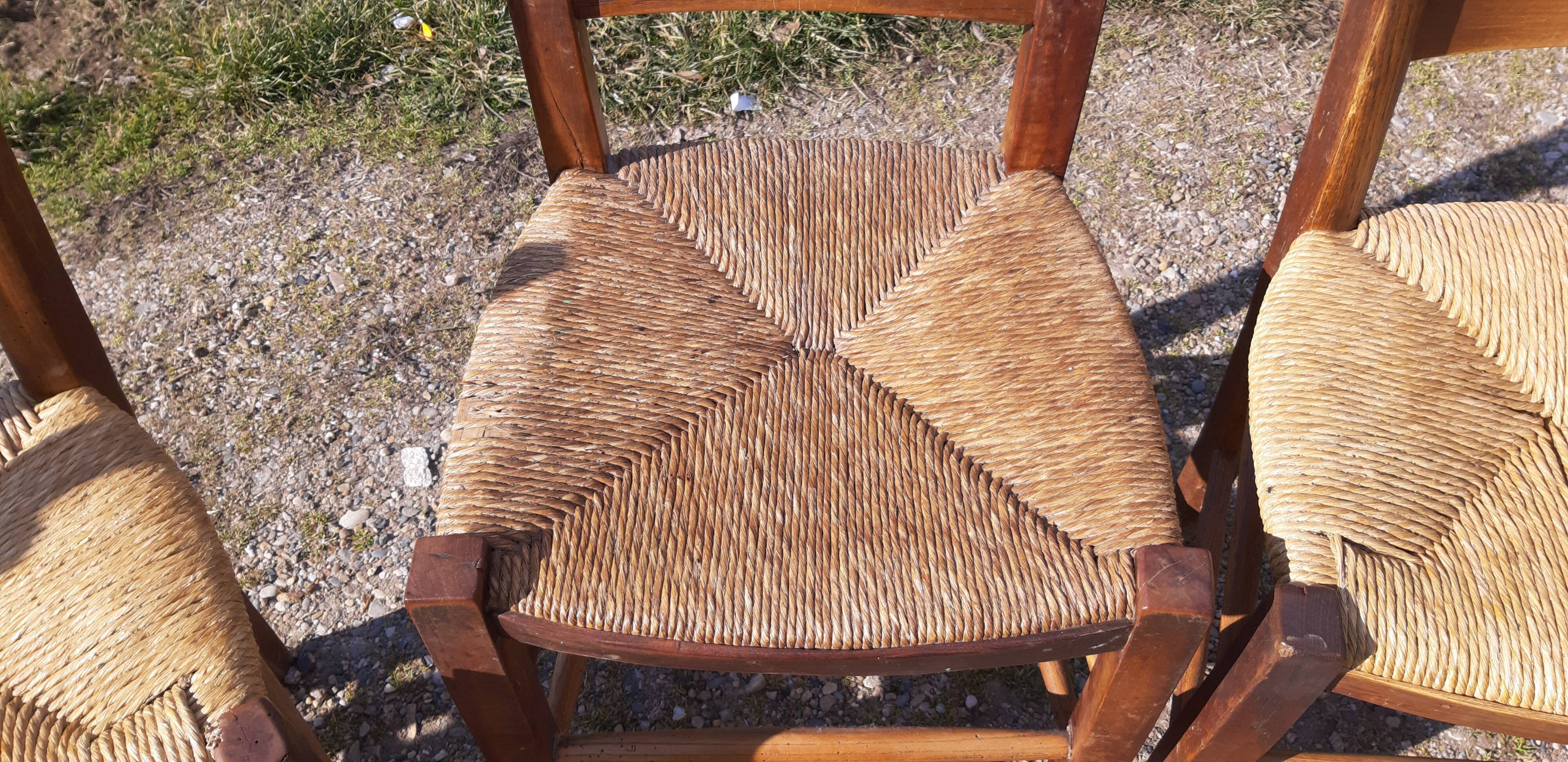 6 antique and mismatched mulched chairs