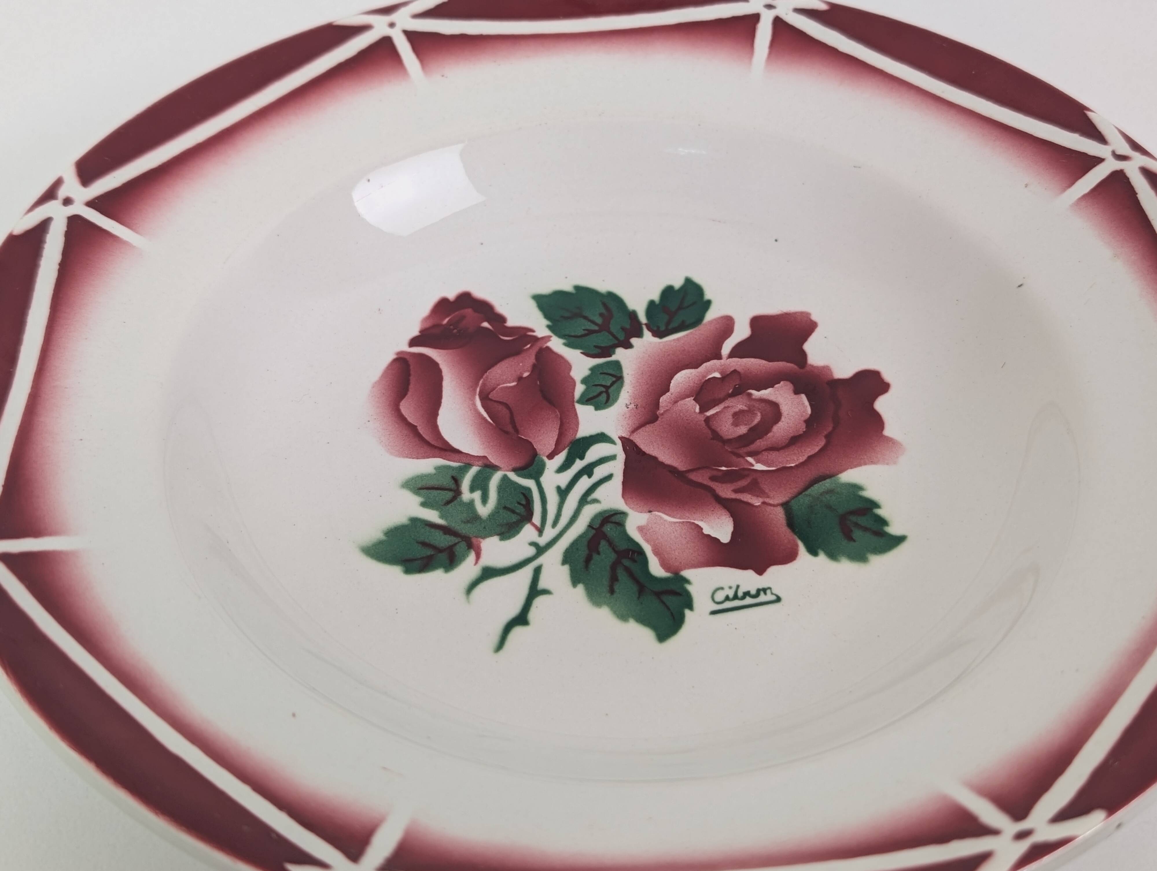 3 assiettes creuses Digoin Sarreguemines
