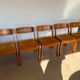 Set of 5 scandinavian chairs vintage teak and orange 70s